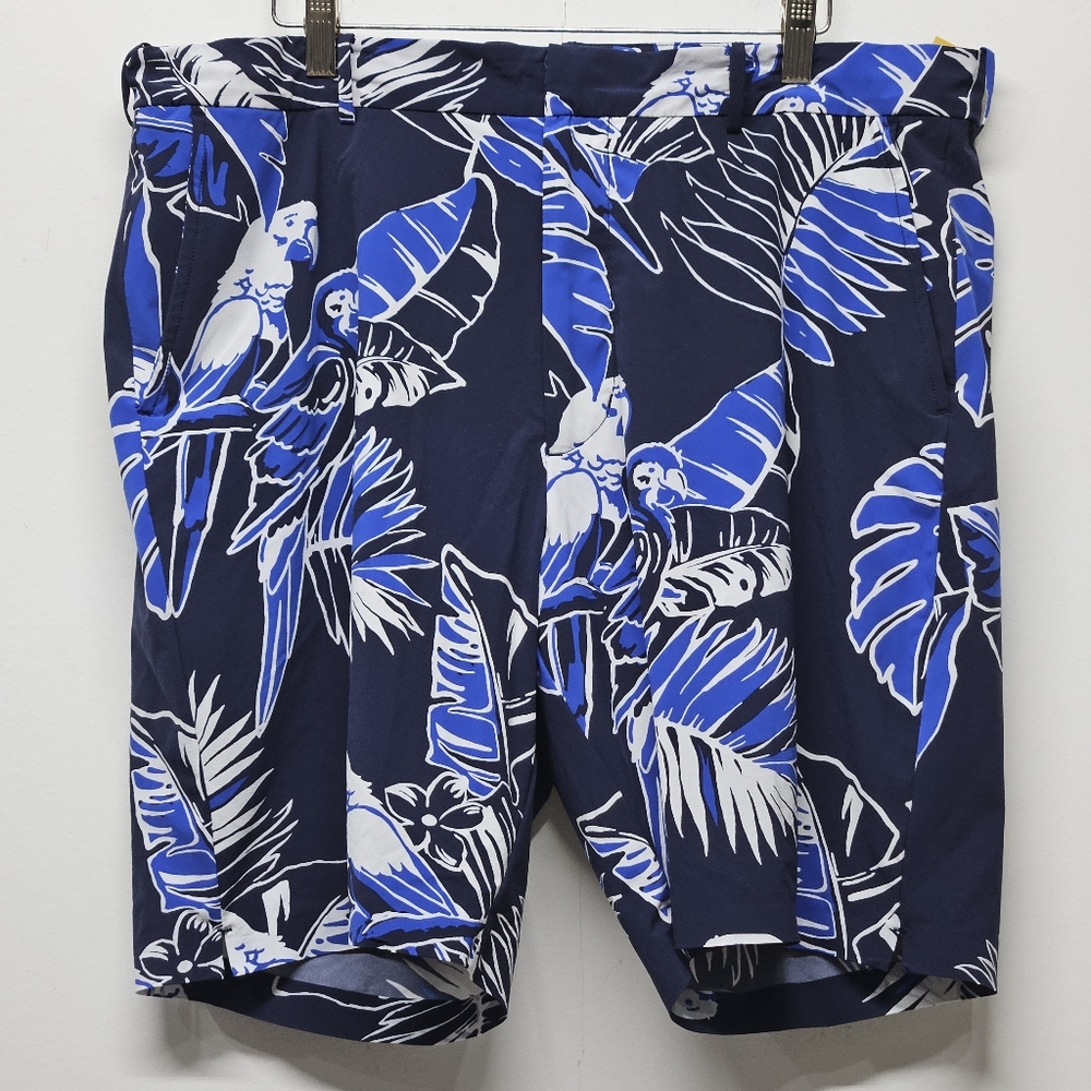 Polo Golf Ralph Lauren Shorts Mens 36 Classic Fit Stretch Floral Blue 9.5"